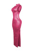 Marenna Faux Leather Ruched Maxi Dress